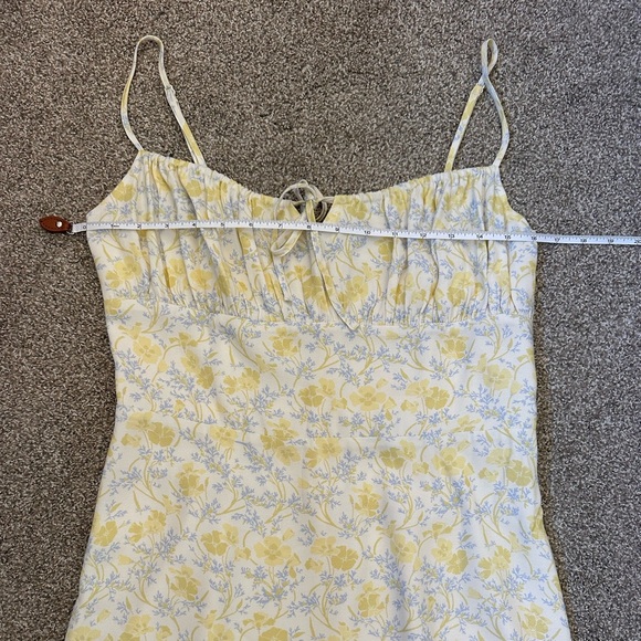 Sunday Best Aritzia Mini Dress Yellow Ditzy Floral Women’s S Milkmaid Coquette - Picture 9 of 13
